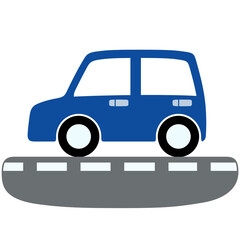 車と道路のイラスト