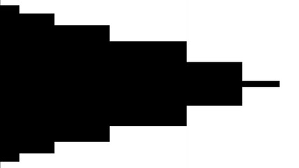 Three transition monochrome masks templates. Abstract motion graphics and animated background with white and black block figures