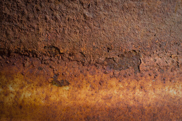 Metal rust, orange color on metal plate use as background