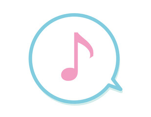 Obraz premium 可愛い吹き出しアイコン 音符 ベクターイラスト