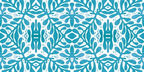 Majolica ornament. Seamless talavera design. Abstract portuguese ceramic.