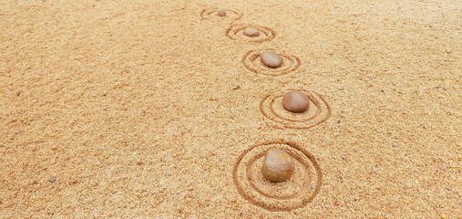 path made of stones in the sand