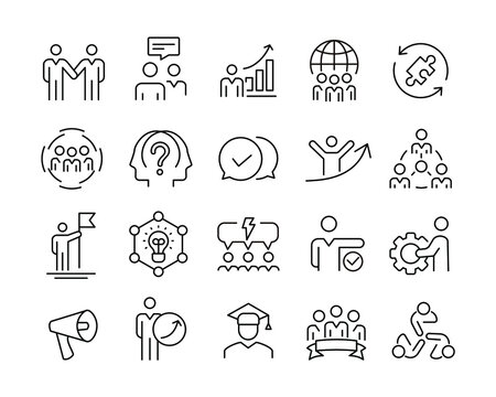 Business Consulting Icons - Vector Line Icons. Editable Stroke. Vector Graphic