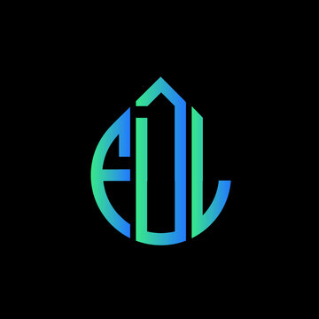 FDL letter logo design on black background. 
FDL circle letter logo design with ellipse shape.
FDL creative initials letter logo concept.FDL logo vector. 