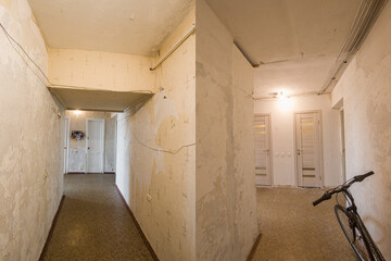 Kyiv (Kiev), Ukraine - June 05, 2021: Before and after comparison of bathroom and toilet renovation, capital repairs, overhaul, refit