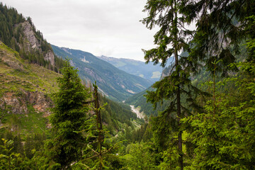 Panoramic view from the austria alps during summer day against sky