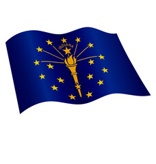 indiana in state flag flying waving
