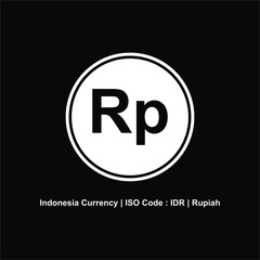 Indonesia Currency Icon Symbol With ISO Code. Vector Illustration