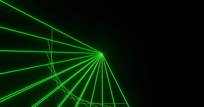 Render With Abstract Neon Green Lines From The Center