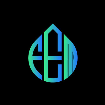FEM letter logo design on black background. 
FEM circle letter logo design with ellipse shape.
FEM creative initials letter logo concept.FEM logo vector. 