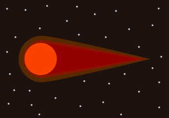 Cometa o meteorito rojo en el universo. © Gabrieuskal