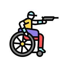 Fototapeta na wymiar shooting handicapped athlete color icon vector. shooting handicapped athlete sign. isolated symbol illustration