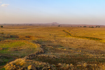 Fototapeta premium Sunset view of the Golan Height landscape