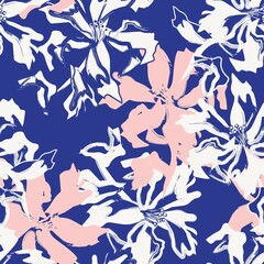 Floral Brush strokes Seamless Pattern Background