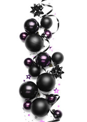 Beautiful Christmas composition with balls on white background