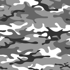 Camouflage seamless pattern. Abstract camo from spots. Print on fabric and textiles. Vector illustration.