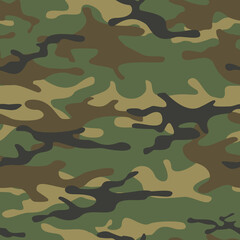 Fototapeta premium Camouflage seamless pattern. Abstract camo from spots. Print on fabric and textiles. Vector illustration.