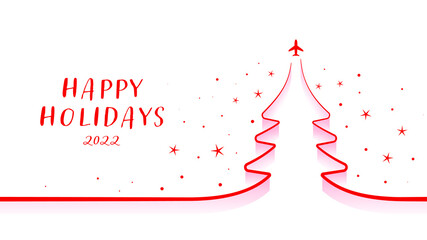 Christmas and New Year card background. Xmas flight spruce tree. Bright Winter holiday composition. Greeting card, banner, poster