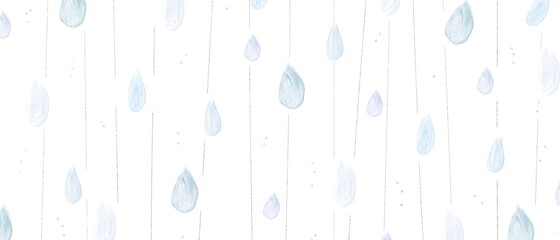 アルコールインクアートの背景）雨のイメージ　雫　梅雨　ナチュラル　筆先　青　水色　シルバー　横長