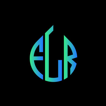 FLR letter logo design on black background. 
FLR circle letter logo design with ellipse shape.
FLR creative initials letter logo concept.FLR logo vector. 