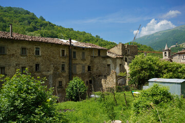 Fototapeta na wymiar Trisungo, old village damaged by earthquake in Ascoli Piceno province