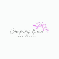 Minimal Natural Floral Creative logo template and badge