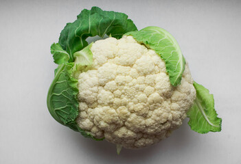 isolated cauliflower close up on white background