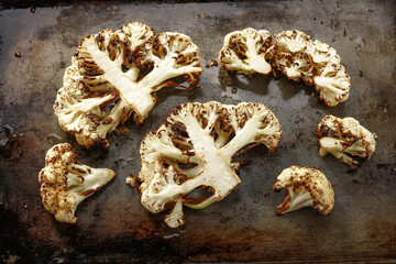 Grilled cauliflower. Free space for your text or product 