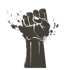 Vector Hand raised air fighting for human rights