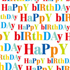 Happy birthday text pattern for birthday card and gift wrap
