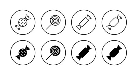 Candy icons set. candy sign and symbol.