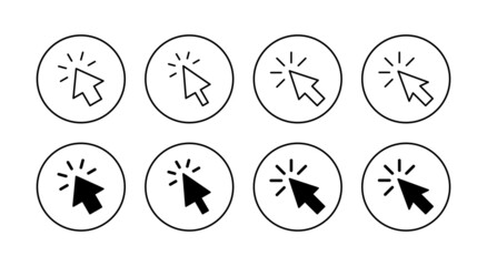 Click icons set. pointer arrow sign and symbol. cursor icon