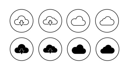 Cloud icons set. cloud sign and symbol