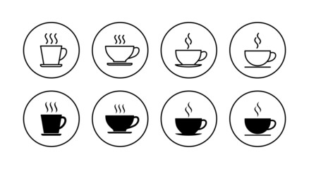 coffee cup icons set. cup a coffee sign and symbol