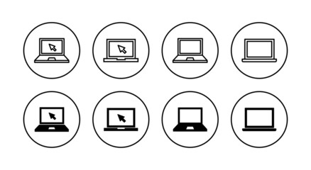 Laptop icons set. computer sign and symbol