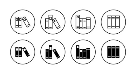 Library icons set. education sign and symbol
