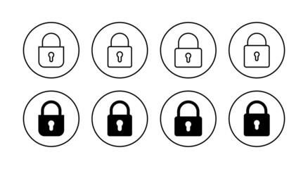 Lock icons set. Padlock sign and symbol. Encryption icon. Security symbol