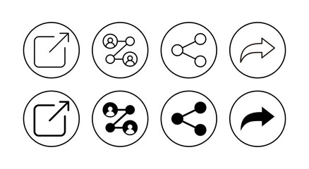 Share icons set. Sharing sign and symbol