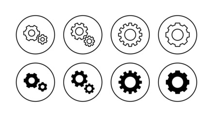 Setting Icons set. Cog Settings sign and symbol. Gear Sign
