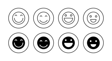 Smile icons set. smile emoticon icon. feedback sign and symbol