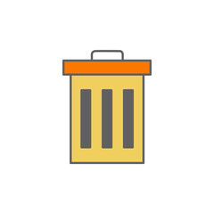 trash Icon in color icon, isolated on white background 