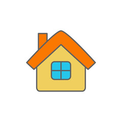 house Icon in color icon, isolated on white background 