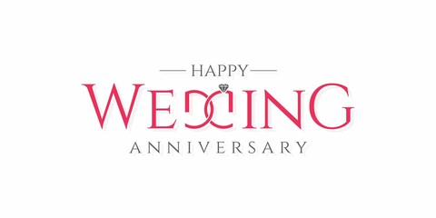 Wedding Anniversary Wishing Greeting Card. Conceptual Creative Card for Marriage Anniversary. Editable Anniversary.