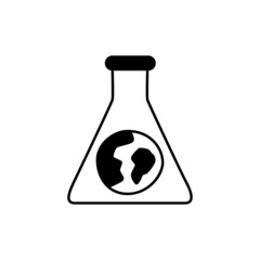 Eco Science / Chemistry Icon in black flat glyph, filled style isolated on white background