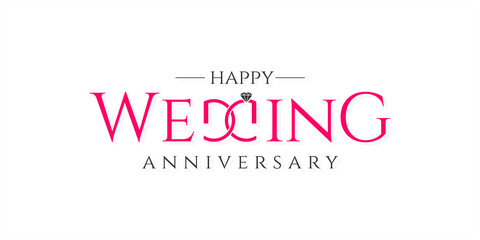 Wedding Anniversary Wishing Greeting Card. Conceptual Creative Card for Marriage Anniversary. Editable Anniversary.