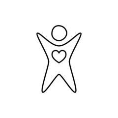 Healthy Lifestyle Icon in flat black line style, isolated on white background