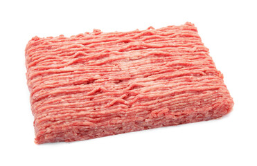 Raw fresh minced meat on white background