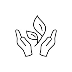 Healthy life solution Icon in flat black line style, isolated on white background