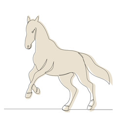 running horse sketch, outline, vector, isolated