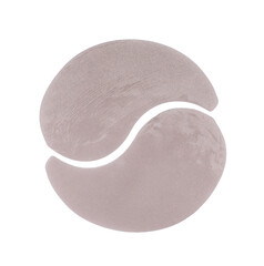 Grey under eye patches on white background, top view. Cosmetic product